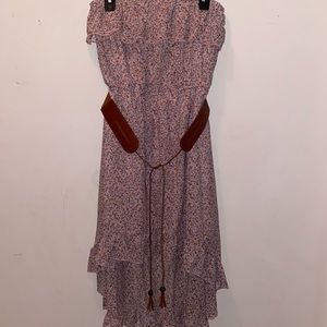 Strapless high-low dress